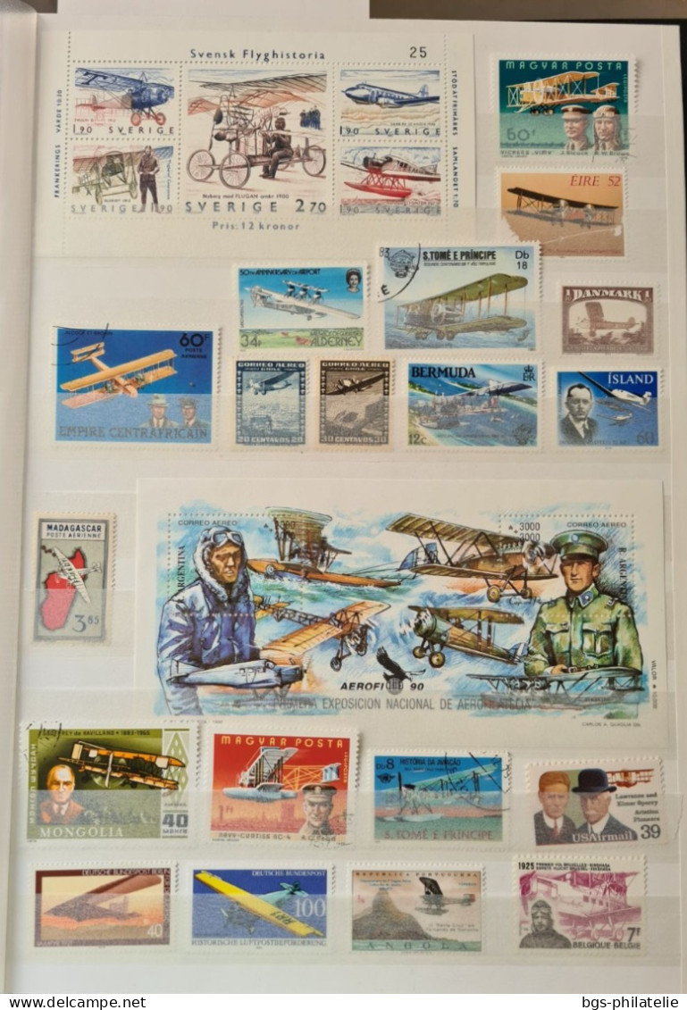 Collection De Timbres Sur Le Thème Des Avions. - Collections (sans Albums)