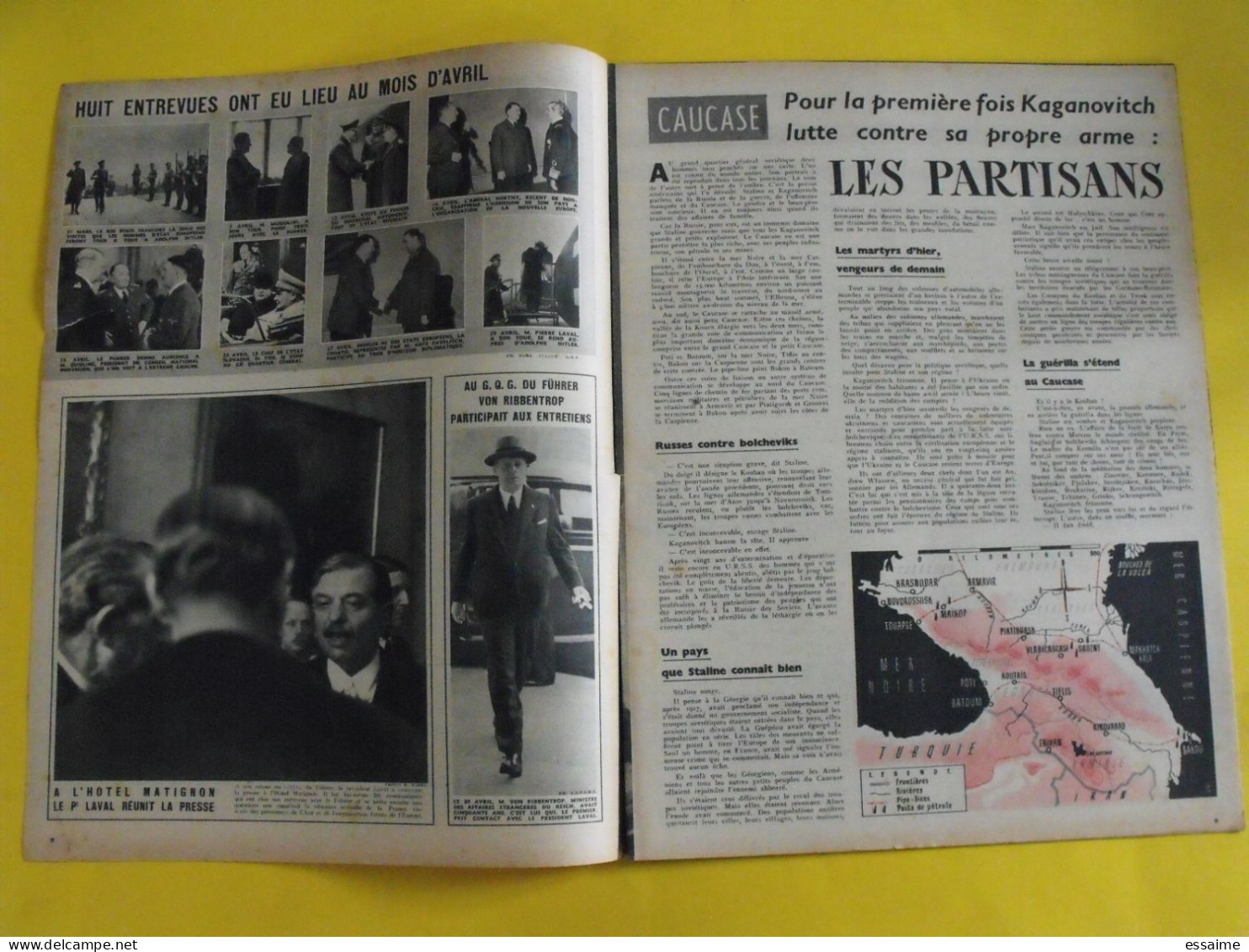 6 revues La semaine de 1943. actualités guerre photos collaboration moscou  martinique laval fuhrer katyn  raimu baquet