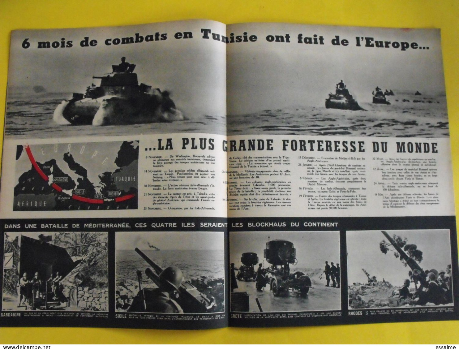 6 revues La semaine de 1943. actualités guerre photos collaboration moscou  martinique laval fuhrer katyn  raimu baquet