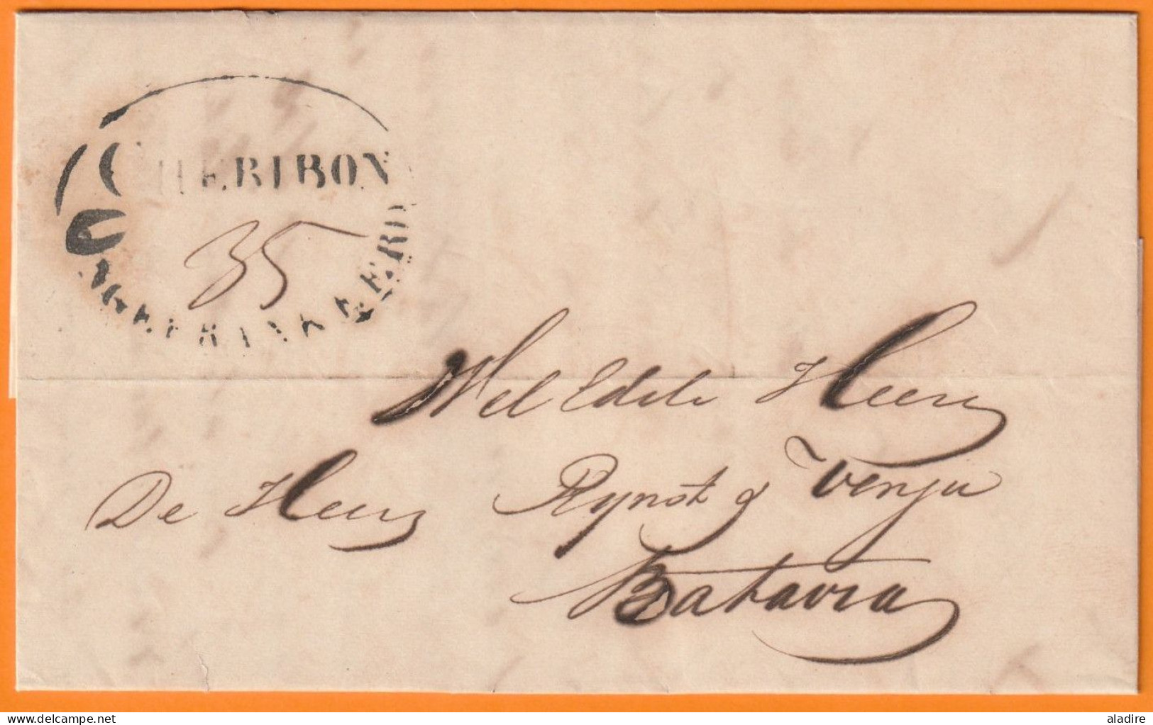 1855 - Entire 2-page Letter From CHERIBON Today CIREBON, Java, Indonesia   To BATAVIA, Today DJAKARTA, Indonesia - Netherlands Indies