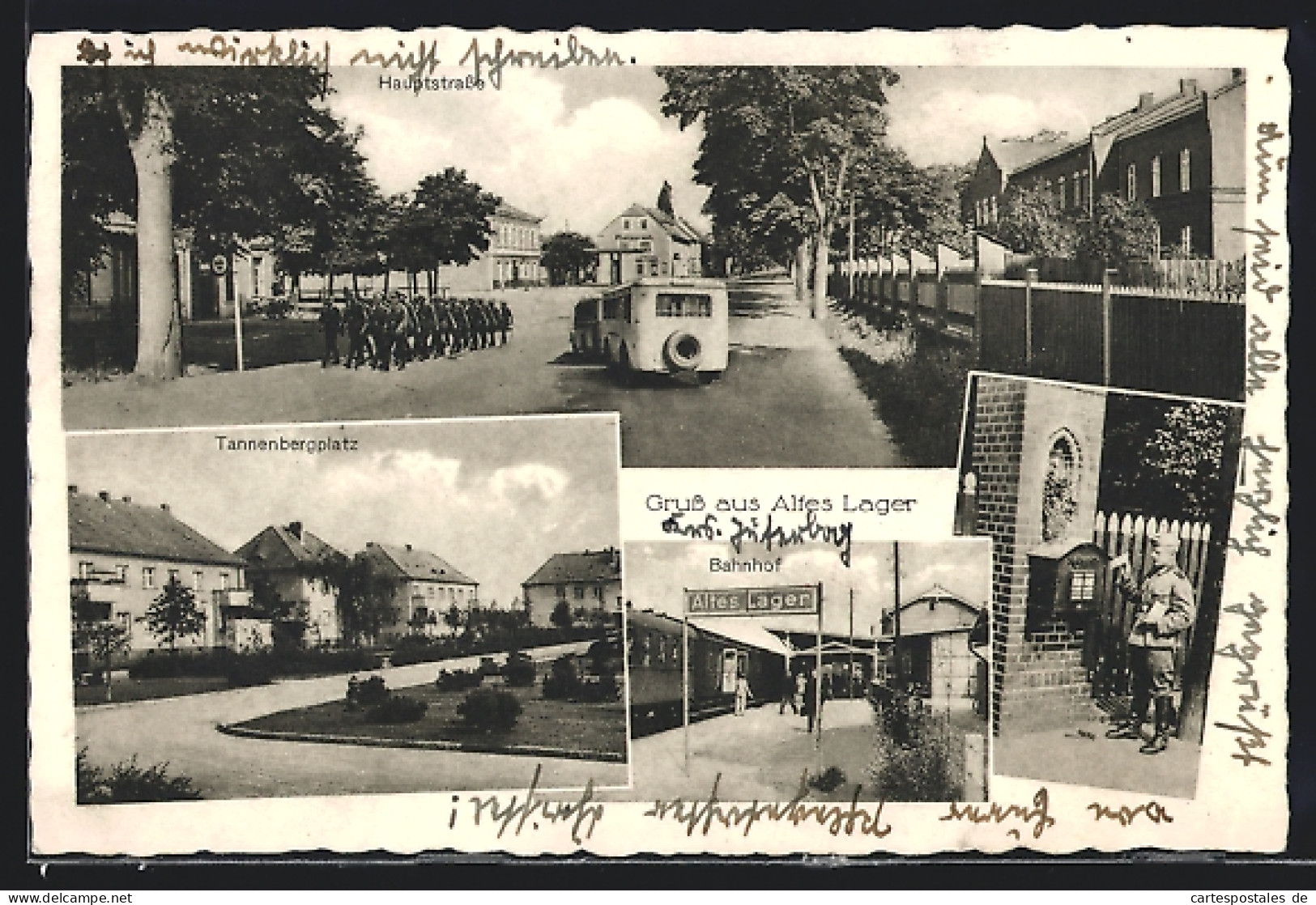 AK Jüterbog, Altes Lager, Hauptstrasse, Tannebergplatz, Bahnhof  - Jueterbog