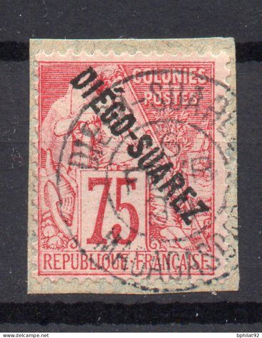 !!! DIEGO SUAREZ, N°23 OBLITERE SUR FRAGMENT - Used Stamps