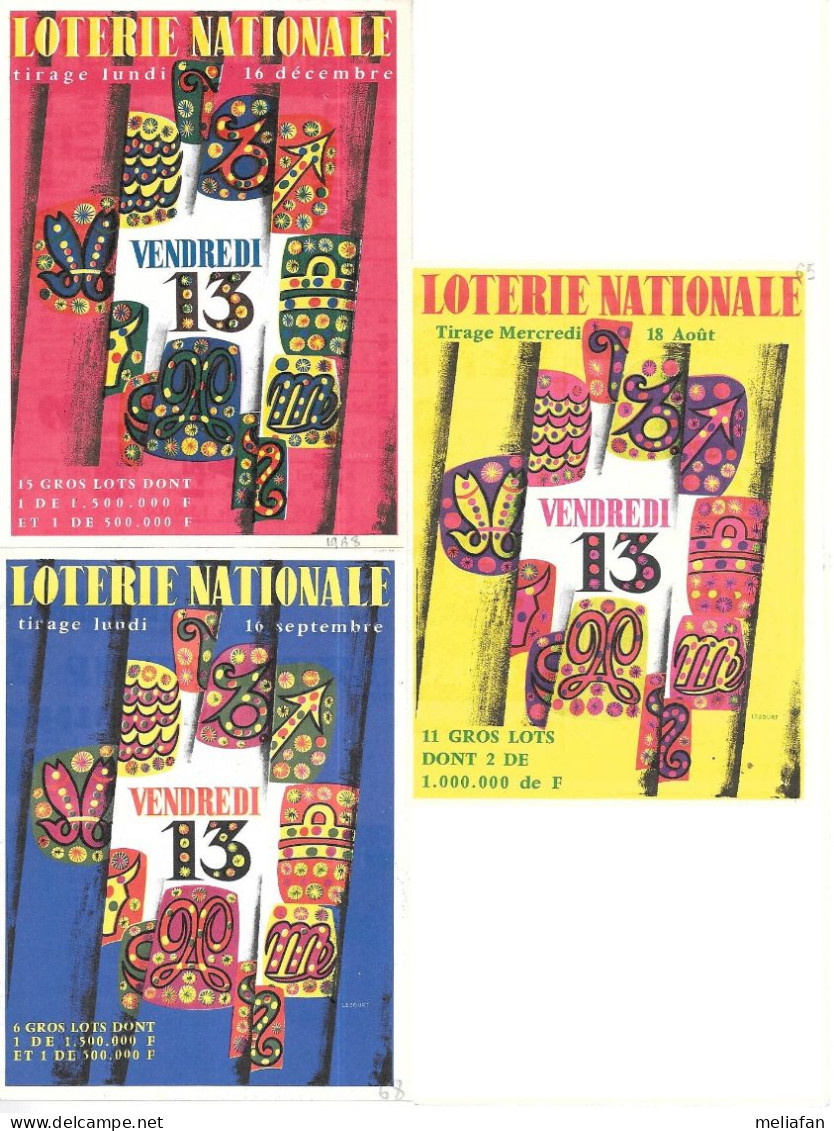 KB1809 - DEPLIANTS LOTERIE NATIONALE - VENDREDI 13 - Lottery Tickets