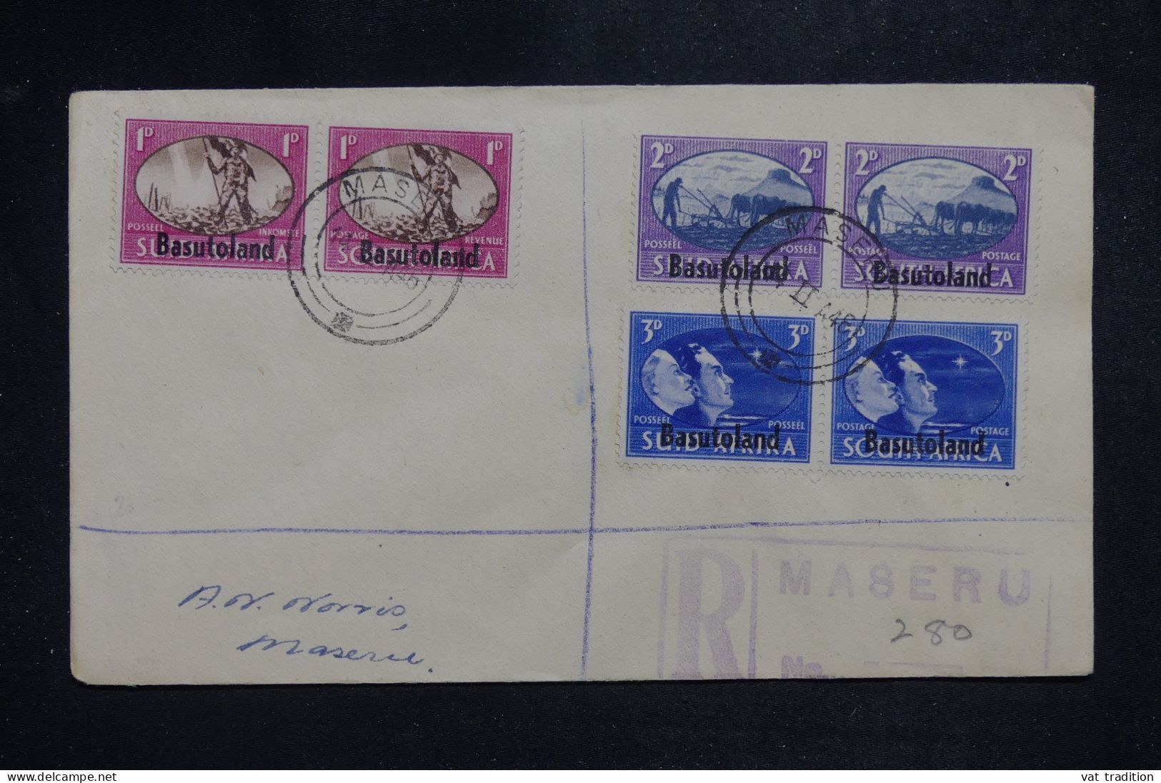 BASUTOLAND - Enveloppe En Recommandé De Maseru En 1948 - L 151472 - 1933-1964 Crown Colony