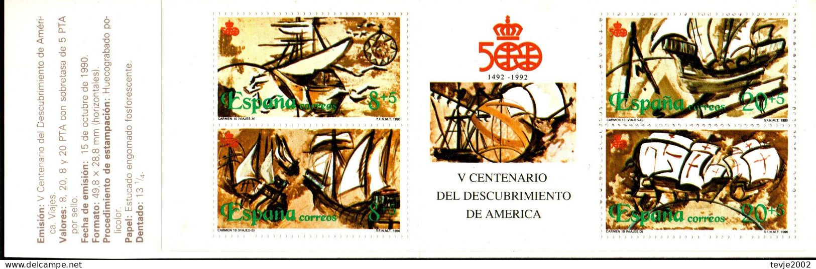 Spanien 1990 - Markenheftchen Mi.Nr. MH 8 - Postfrisch MNH - Markenheftchen