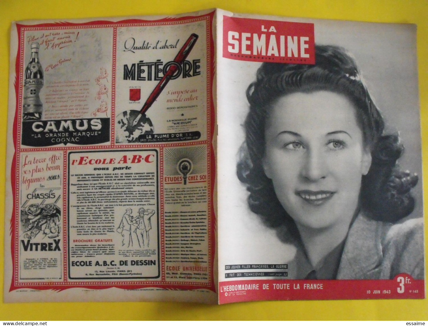 6 revues La semaine de 1943. actualités guerre photos collaboration cécile agnel micheline presle vlassov japon jersey