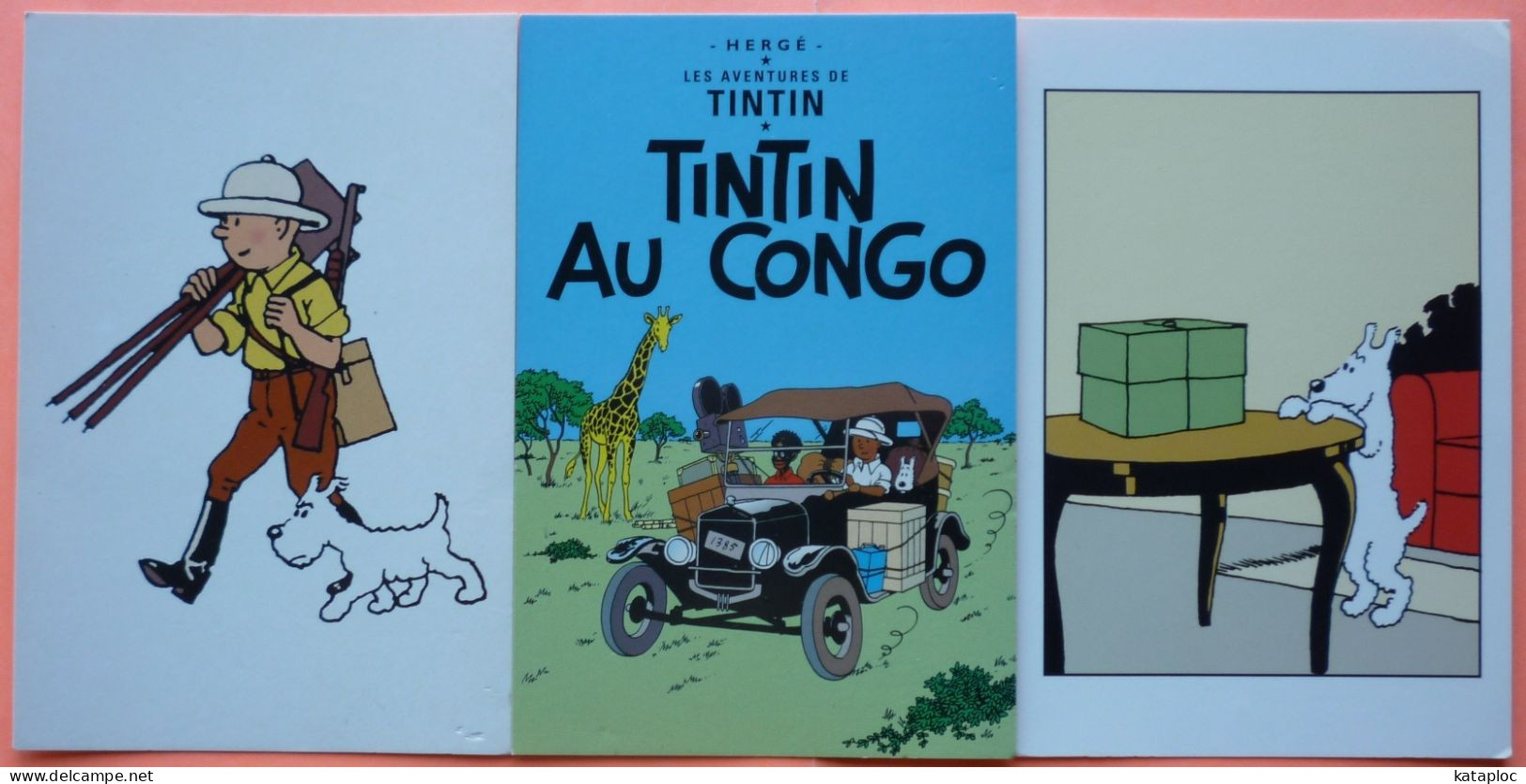 LOT DE 3 CARTES TINTIN - HERGE - SCANS RECTO/VERSO-15 - Bandes Dessinées