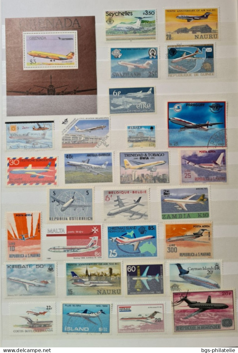 Collection De Timbres Sur Le Thème Des Avions. - Collections (sans Albums)