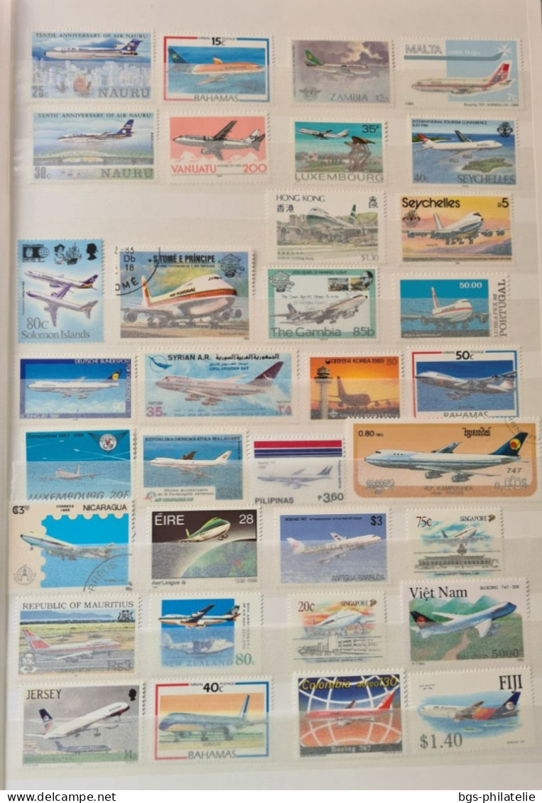 Collection De Timbres Sur Le Thème Des Avions. - Collections (sans Albums)