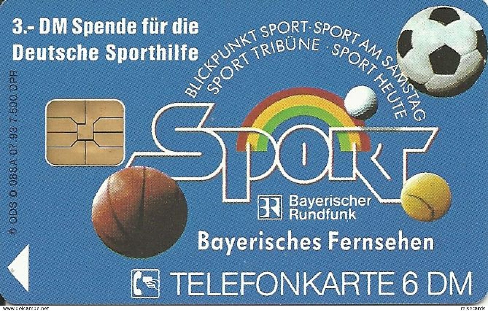 Germany: O 088 A 07.93 Bayerisches Fernsehen - Sport Fussball. Mint - K-Serie : Serie Clienti