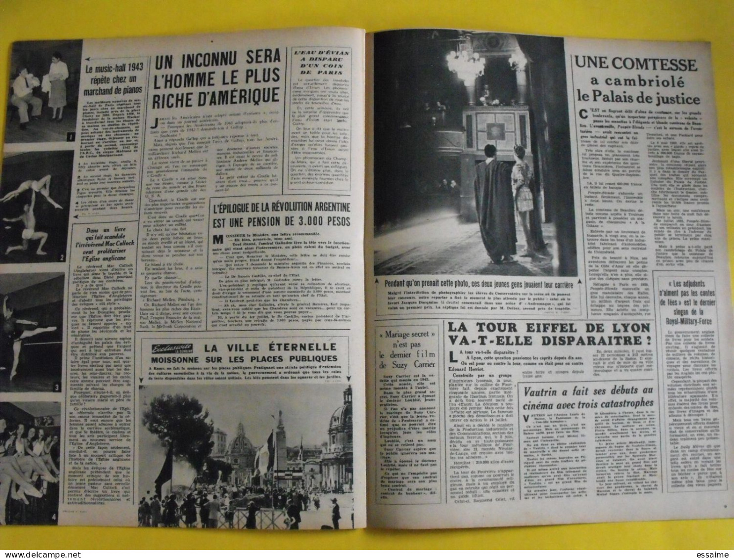 6 revues La semaine de 1943. actualités guerre photos collaboration micheline presle suède espagne sicile crète rome