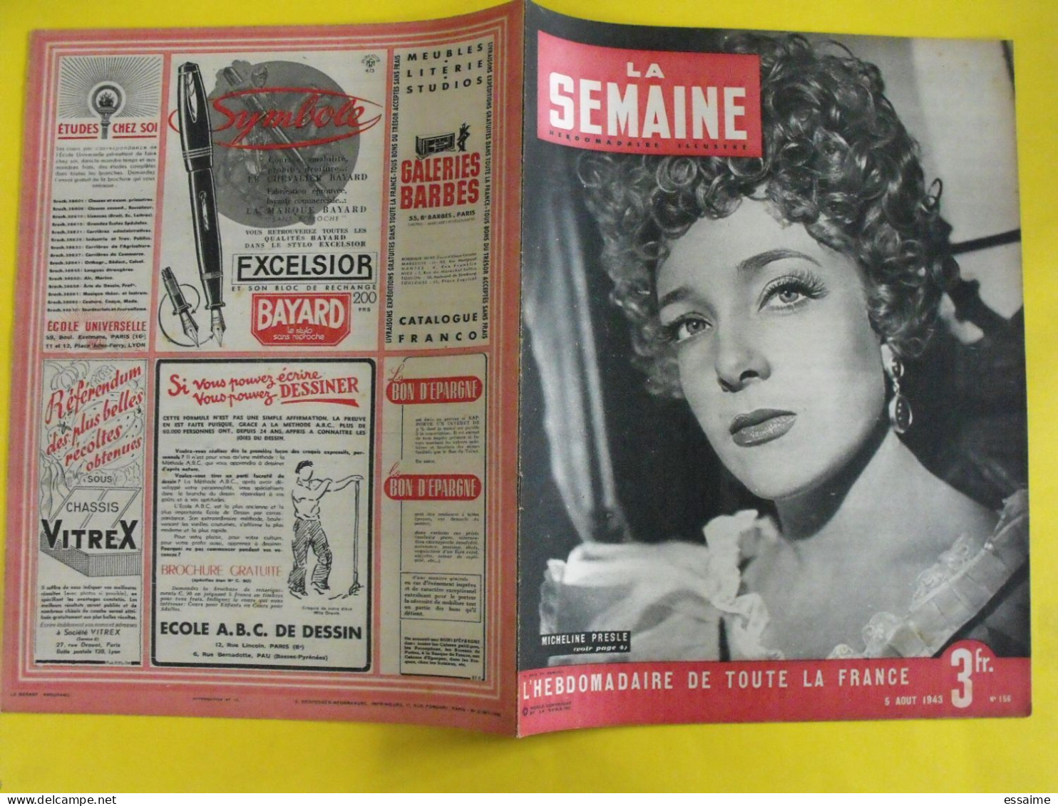 6 revues La semaine de 1943. actualités guerre photos collaboration micheline presle suède espagne sicile crète rome