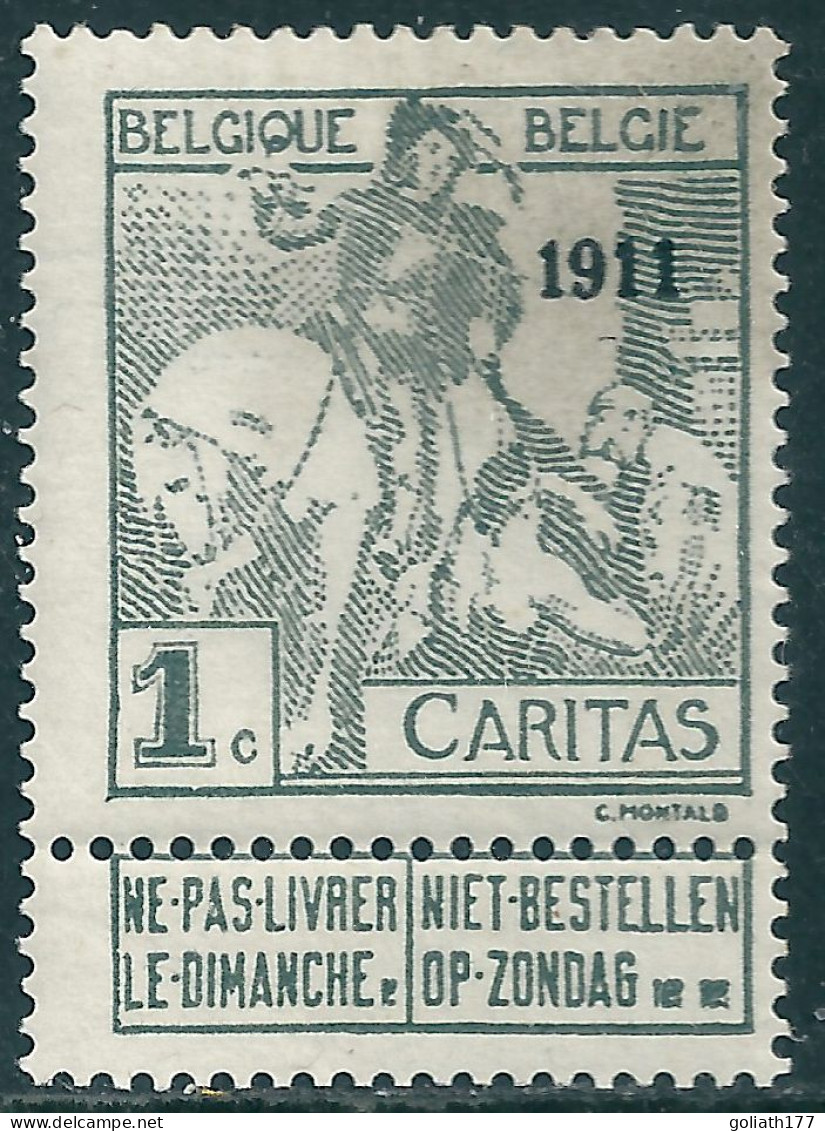 92 * Spoor Van Plakker - Obp 38 Euro - 1910-1911 Caritas