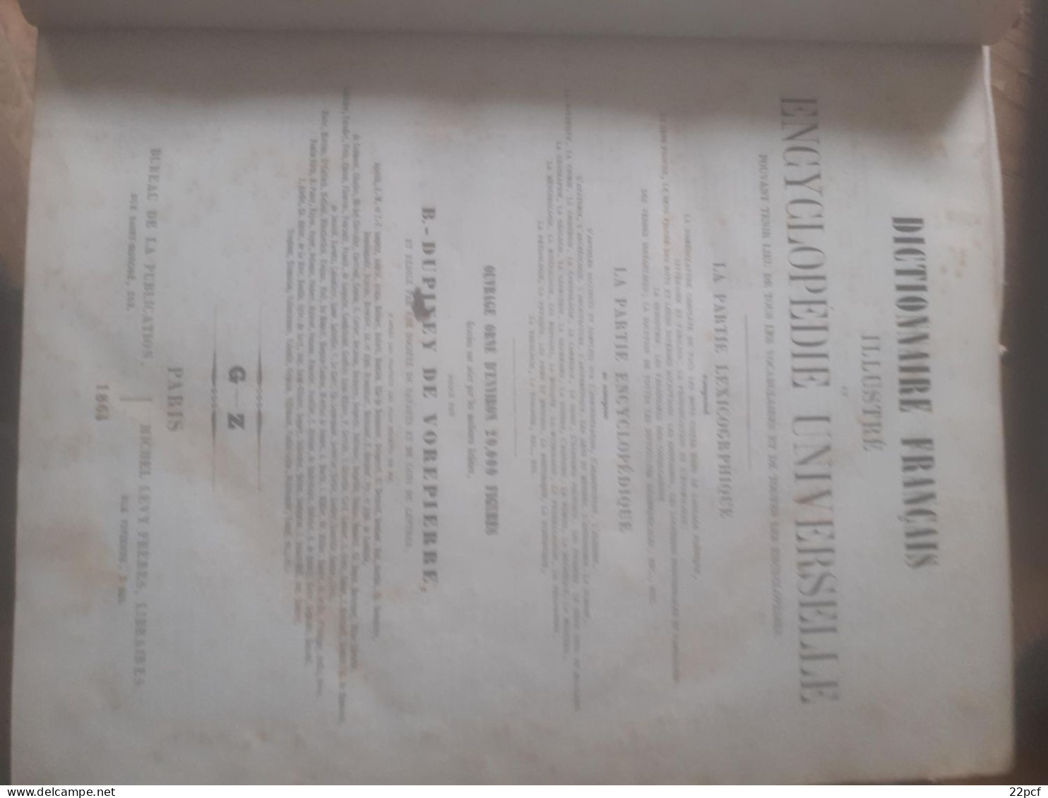 DICTIONNAIRE Edition 1860 - DUPINEY DE VOREPIERRE - 2 TOMES - Dictionnaires