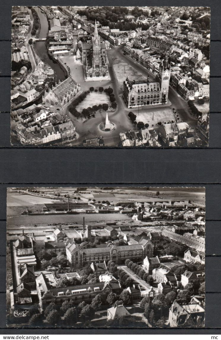 59 -  Armantières - Vues Aeriennes - Lot De 4 Cartes Photos - Armentieres