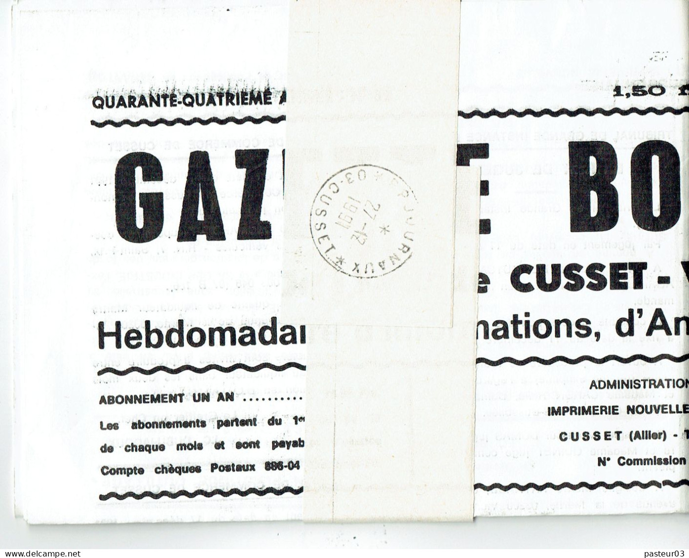 Port Payé Journaux Cusset 03 27-12-1999 Avec Le Journal La Gazette Bourbonnaise - Storia Postale