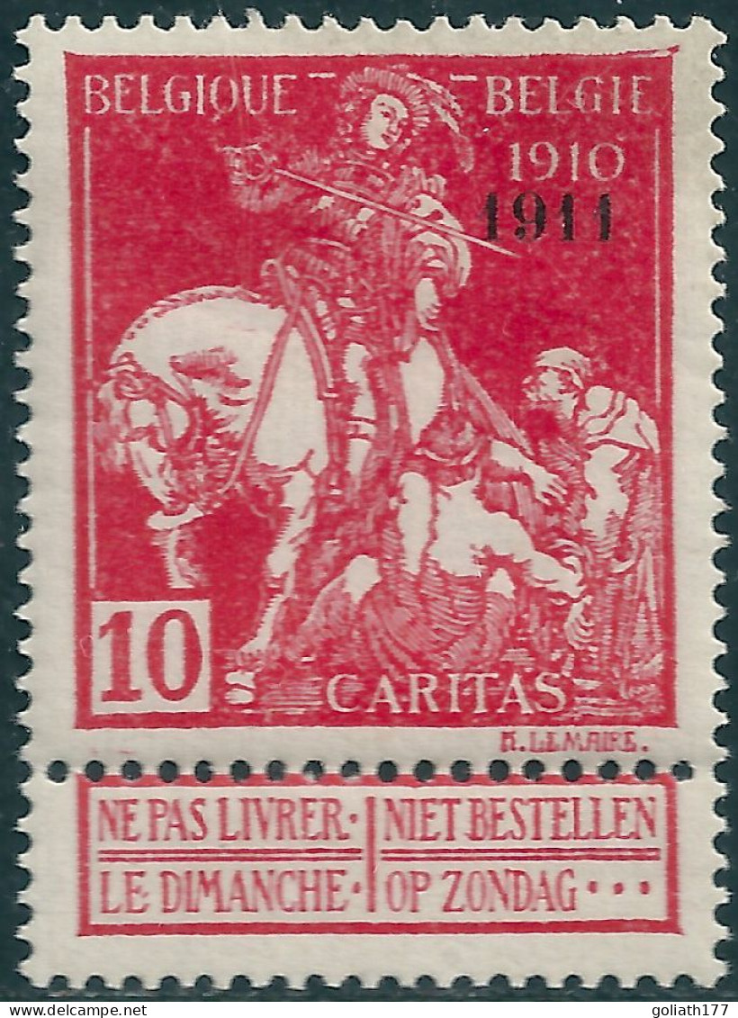 99 * Spoor Van Plakker - Obp 13 Euro - 1910-1911 Caritas