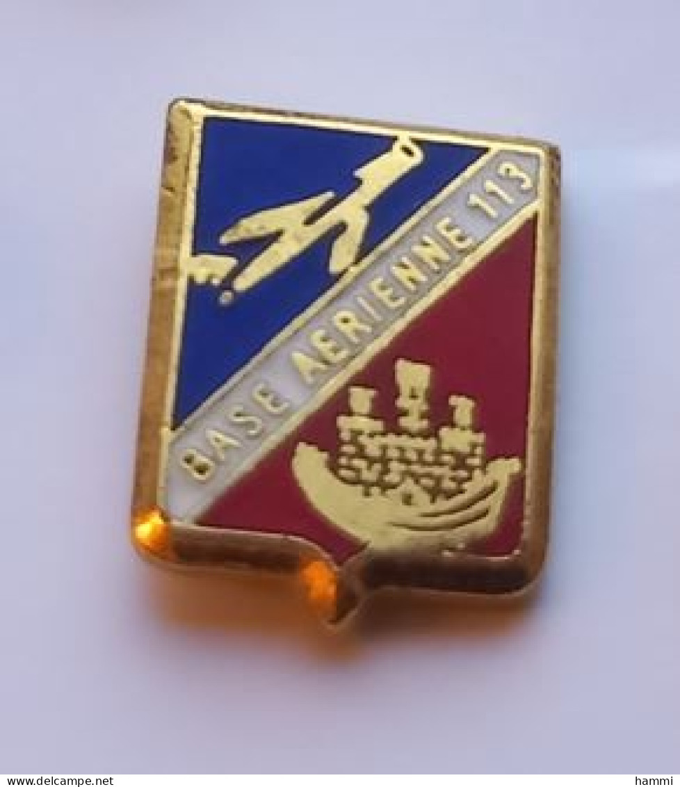 PO196 Pin's Armée Militaire Base Aérienne 113 Saint-Dizier Haute Marne Bateau Avion Rafale Achat Immédiat - Militaria