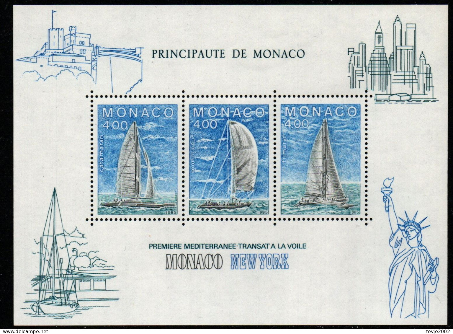 Monaco 1985 - Mi.Nr. Block 30 - Postfrisch MNH - Segeln Sailing - Sailing