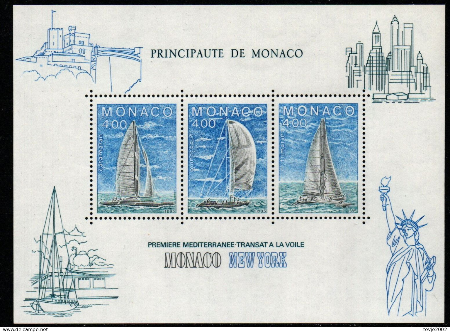 Monaco 1985 - Mi.Nr. Block 30 - Postfrisch MNH - Segeln Sailing - Voile