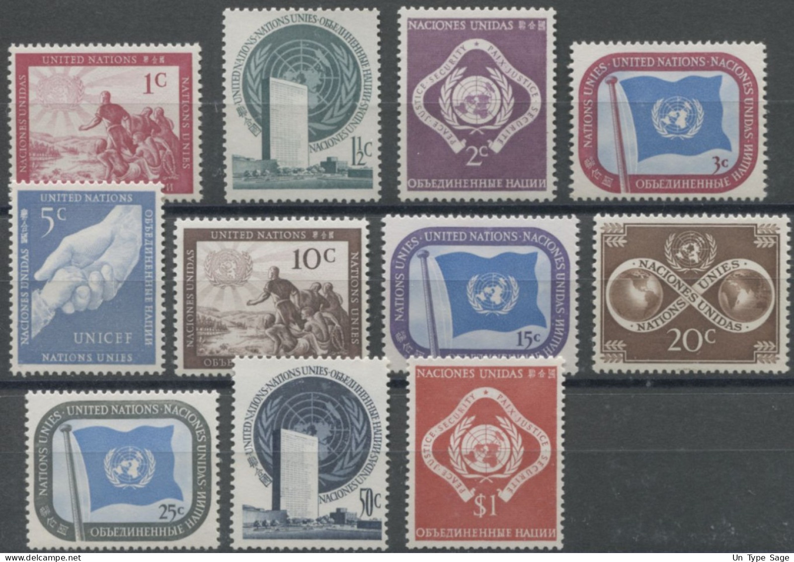 Nations-Unis - N°1 à 11 Neuf - (F1627) - Unused Stamps