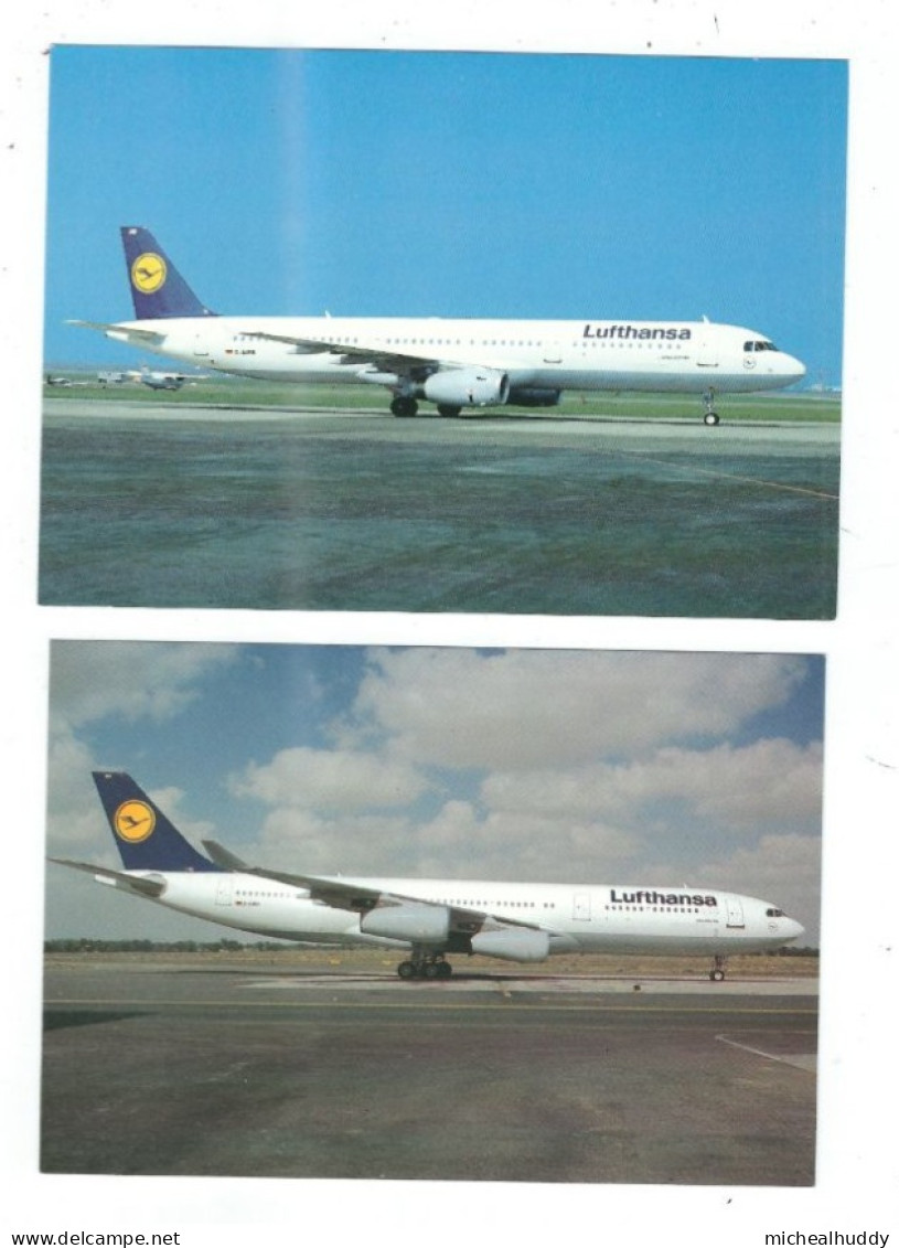 2 POSTCARDS  LUFTHANSA   AIRBUS A340 / A321   AIRCRAFT - 1946-....: Moderne