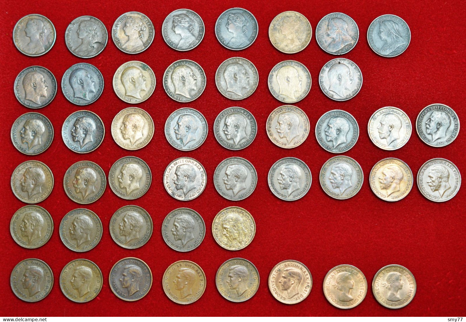 UK / Great Britain • Farthing 46x • ALL DIFFERENT • 1860-1954 • Mostly In High Grade • See Photos + Details • [24-556] - Colecciones