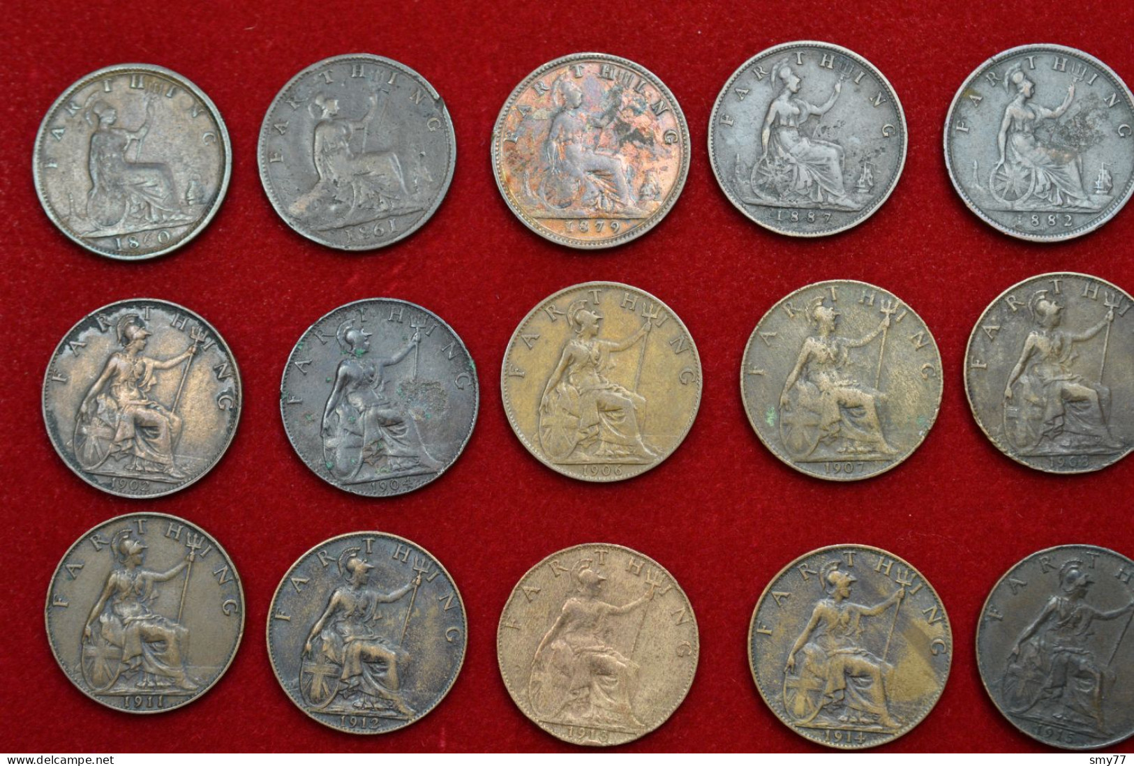 UK / Great Britain • Farthing 46x • ALL DIFFERENT • 1860-1954 • Mostly In High Grade • See Photos + Details • [24-556] - Colecciones