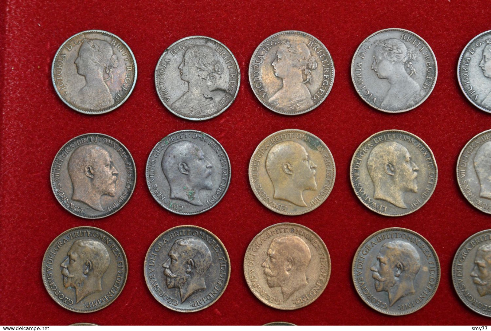 UK / Great Britain • Farthing 46x • ALL DIFFERENT • 1860-1954 • Mostly In High Grade • See Photos + Details • [24-556] - Verzamelingen