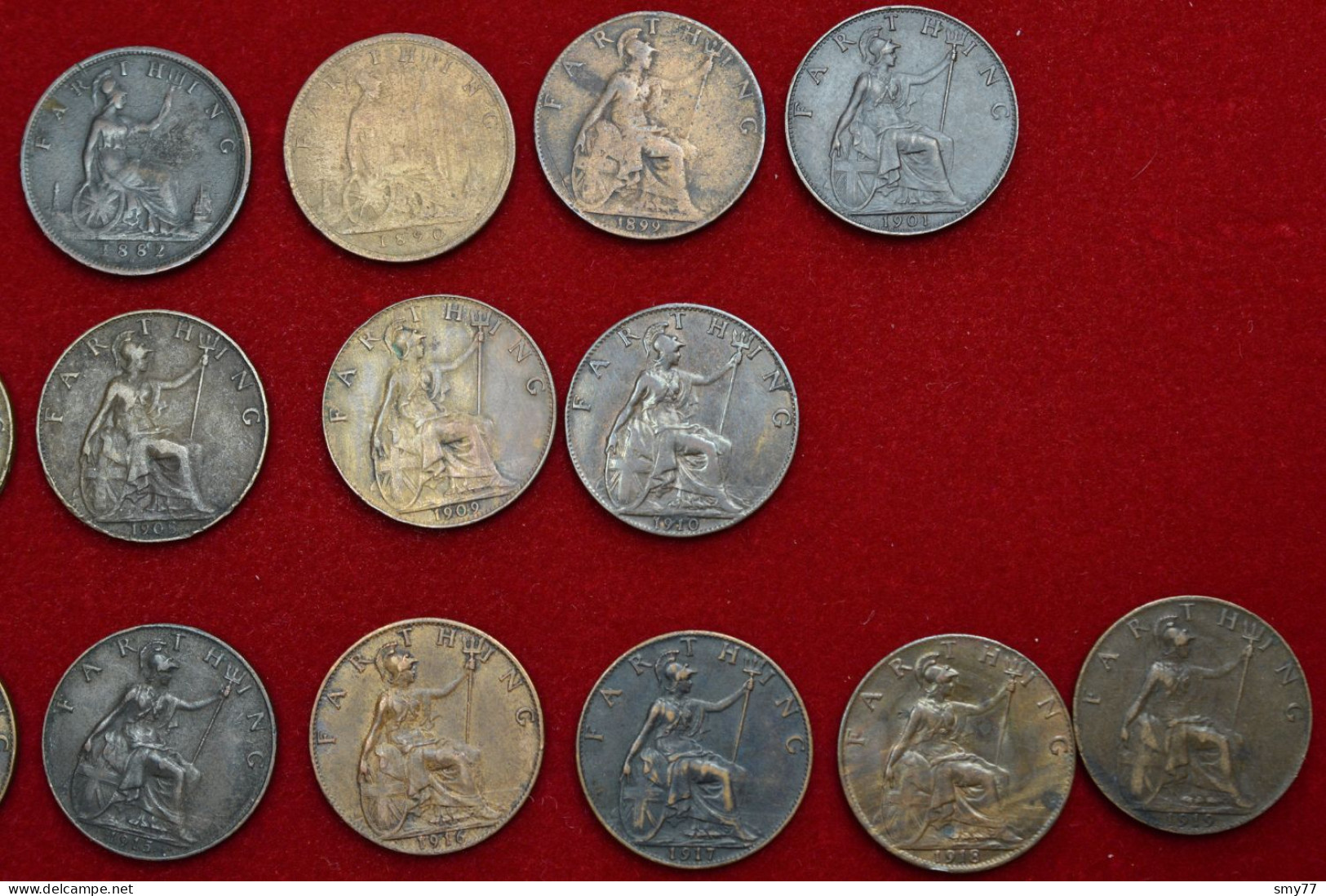 UK / Great Britain • Farthing 46x • ALL DIFFERENT • 1860-1954 • Mostly In High Grade • See Photos + Details • [24-556] - Collezioni