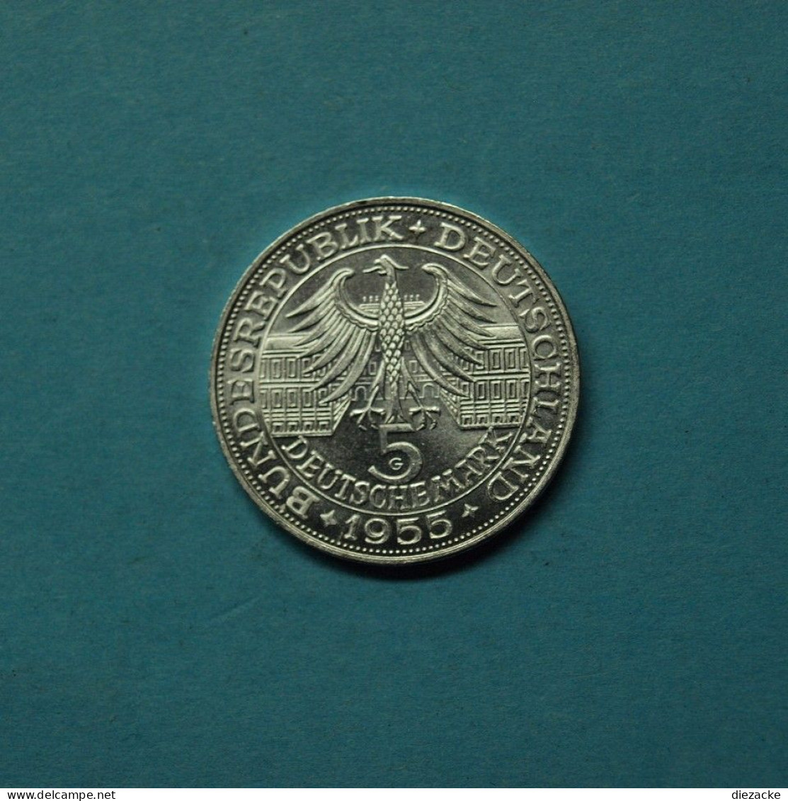 Bund 1955 5 DM Markgraf Von Baden, Originalmünze! (Kof10/4 - 5 Mark