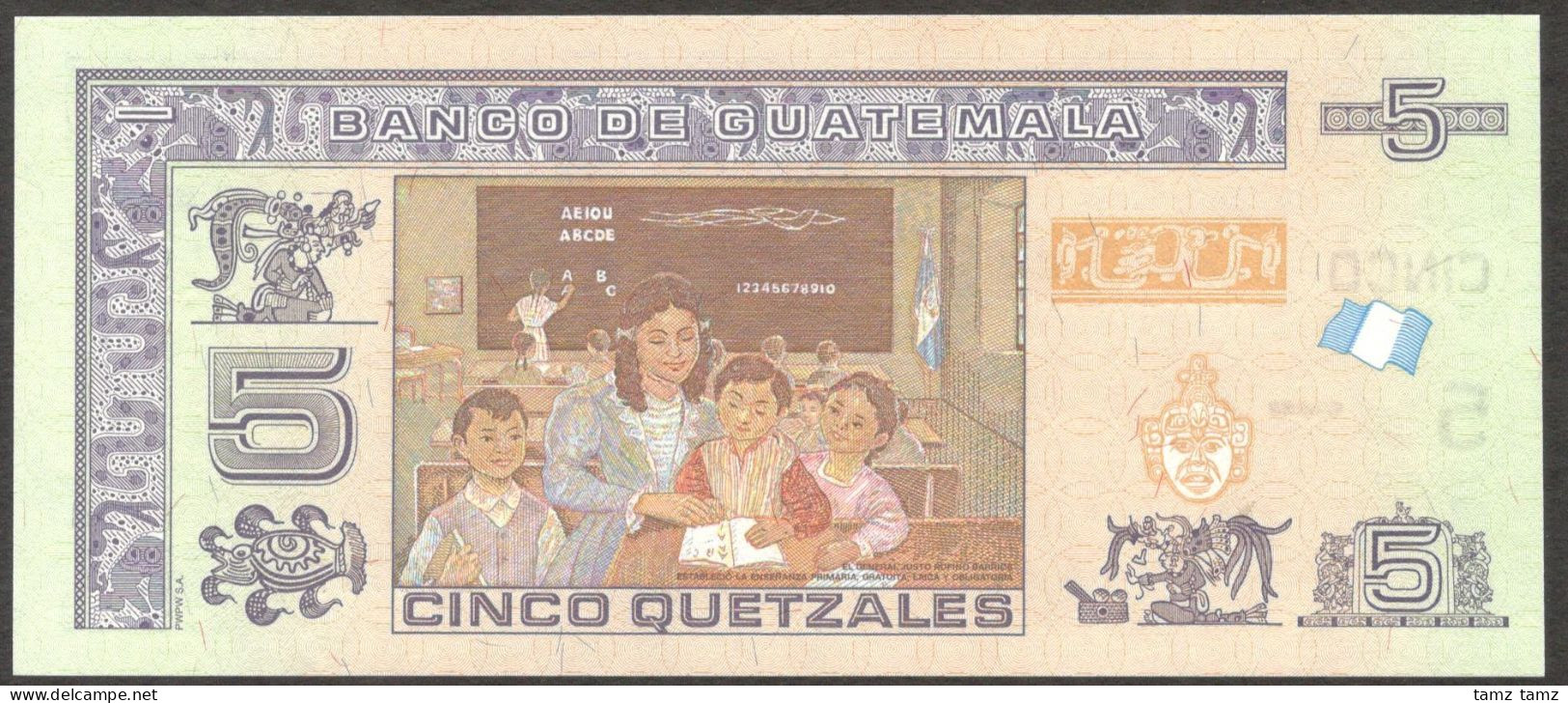 Guatemala 5 Quetzales P-122A 2018 UNC - Guatemala