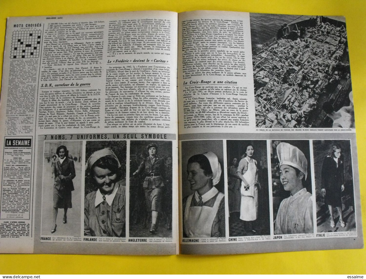 6 revues La semaine de 1943-44. actualités guerre photos collaboration japon thailande siam bamaw boxe raimu