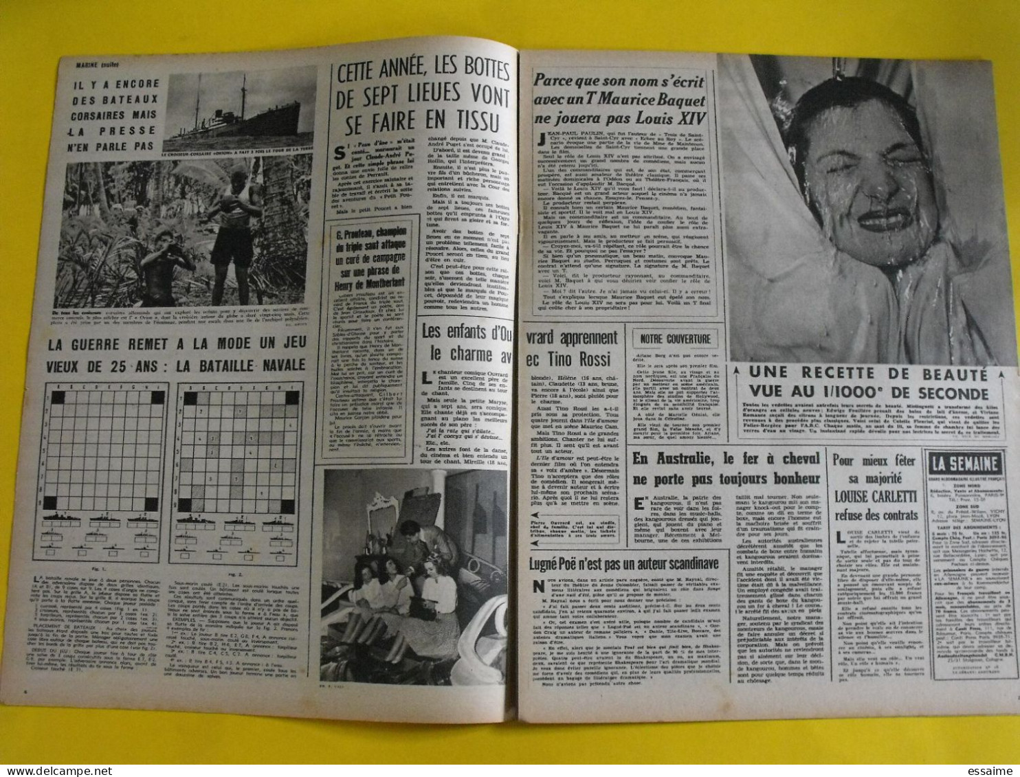 6 revues La semaine de 1943-44. actualités guerre photos collaboration japon thailande siam bamaw boxe raimu