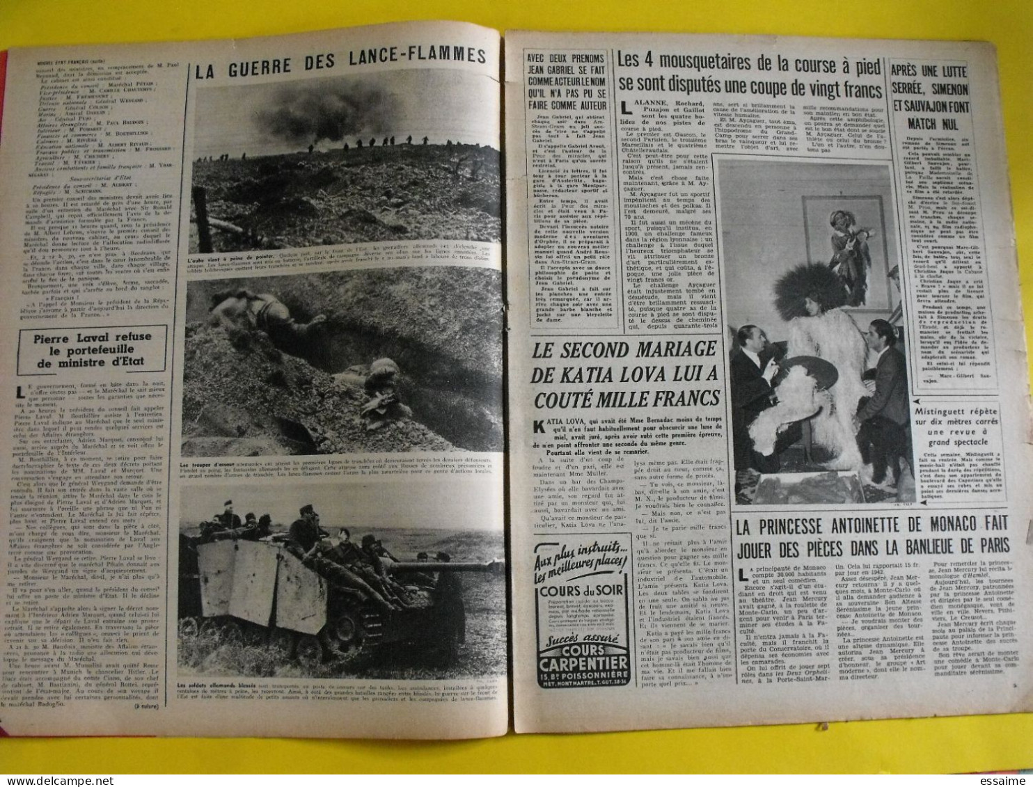 6 revues La semaine de 1943-44. actualités guerre photos collaboration japon thailande siam bamaw boxe raimu