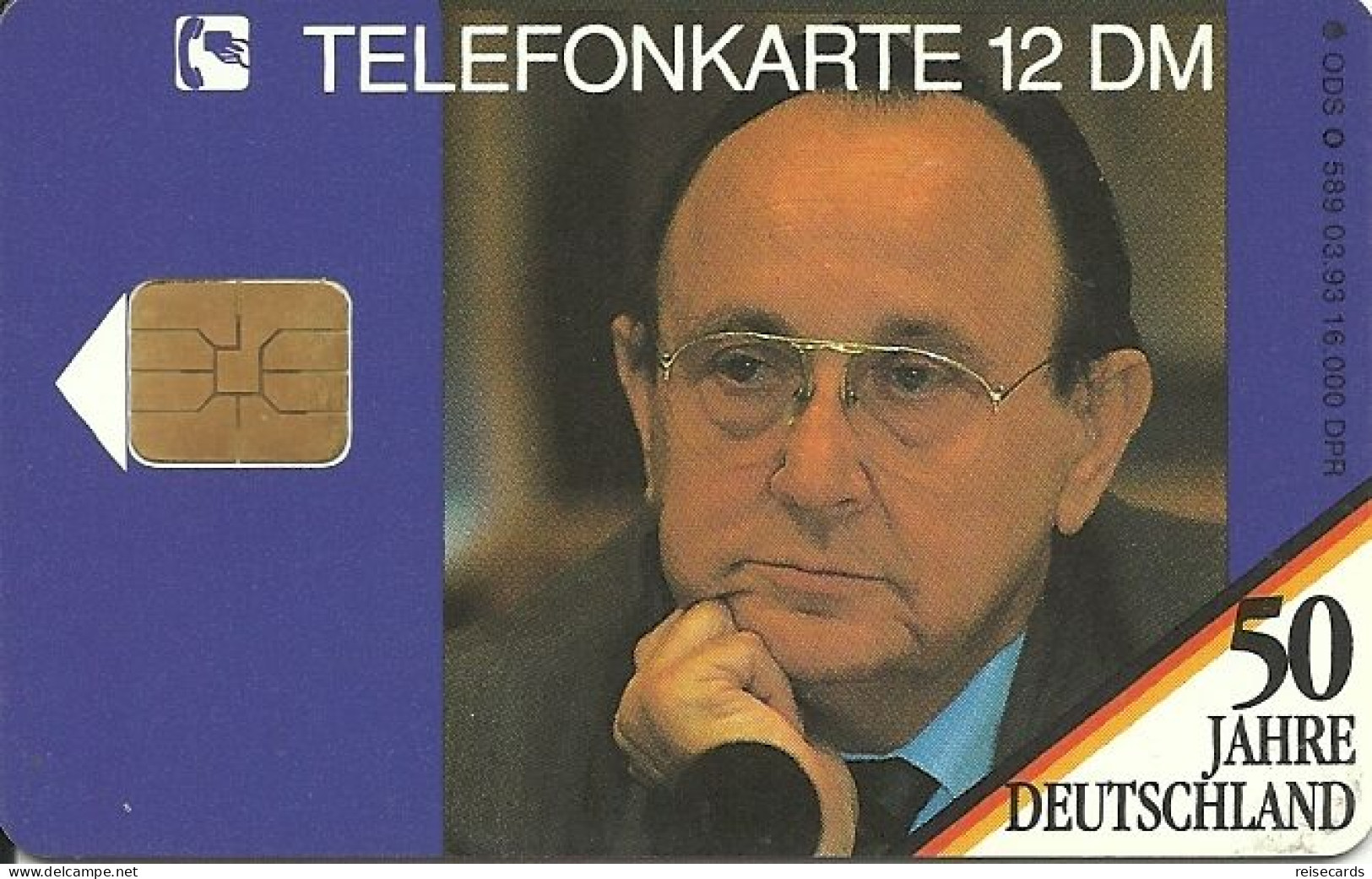 Germany: O 589 03.93 50 Jahre Deutschland, Hans Dietrich Genscher. Mint - O-Series: Kundenserie Vom Sammlerservice Ausgeschlossen