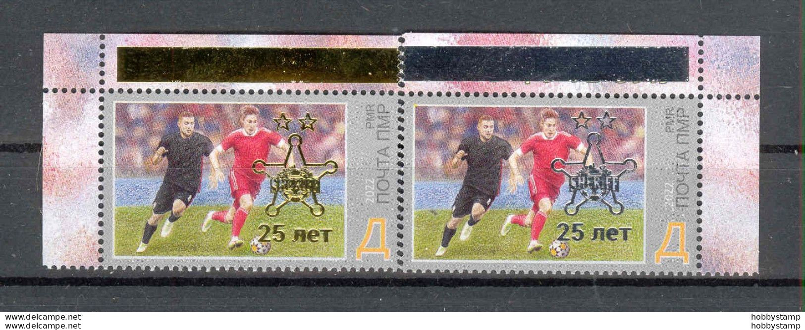 Label Transnistria 2023 25th Anniversary Of Sheriff Football Club 2v**MNH Gold&silver Overprint - Fantasy Labels