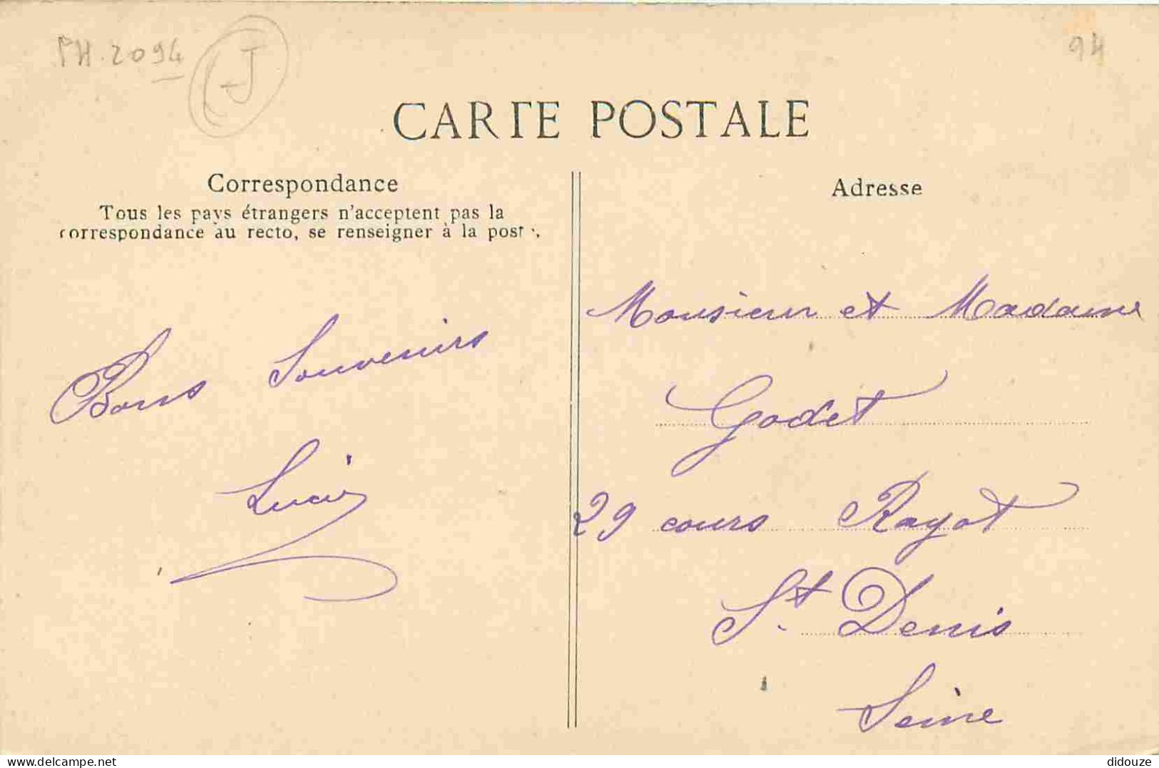 94 - Limeil Brevannes - L'Arbre De Madame De Sévigné - Animée - CPA - Oblitération Ronde De 1908 - Voir Scans Recto-Vers - Limeil Brevannes