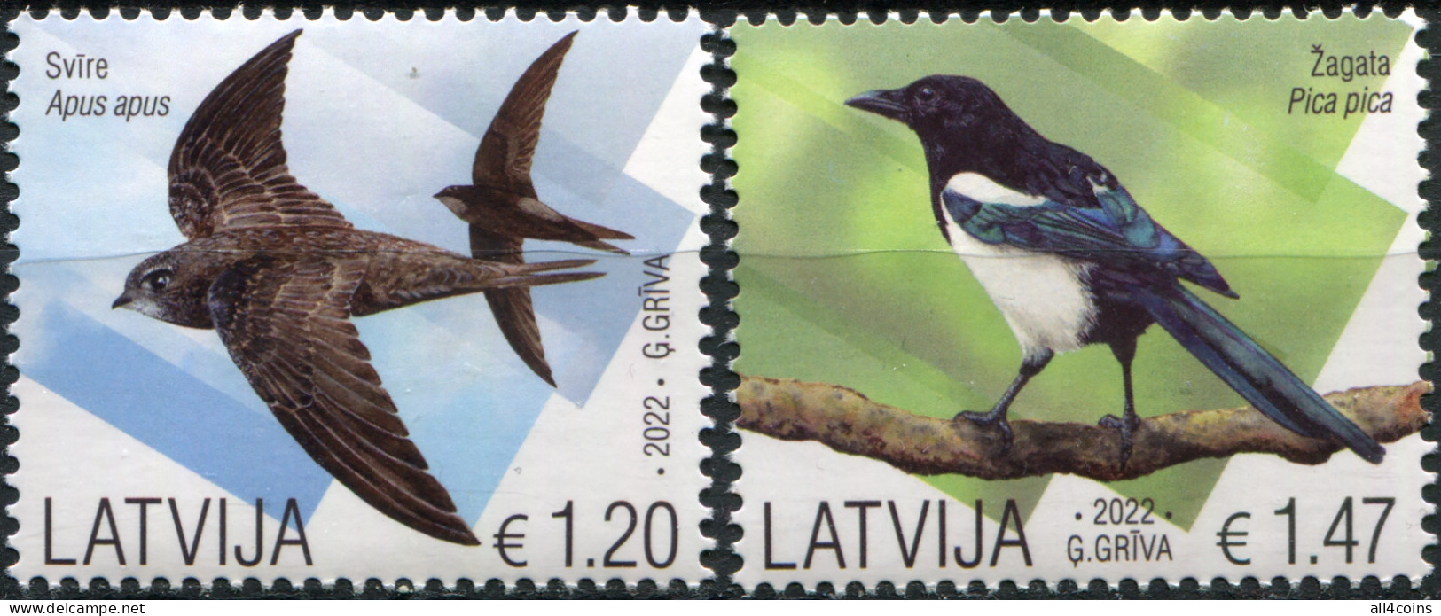 Latvia 2022. Birds Of Latvia (MNH OG) Set Of 2 Stamps - Latvia