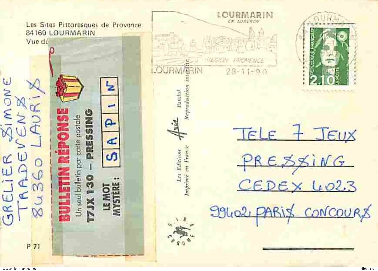 84 - Lourmarin - Vue Générale - Flamme Postale - Village Du Lubéron - CPM - Voir Scans Recto-Verso - Lourmarin