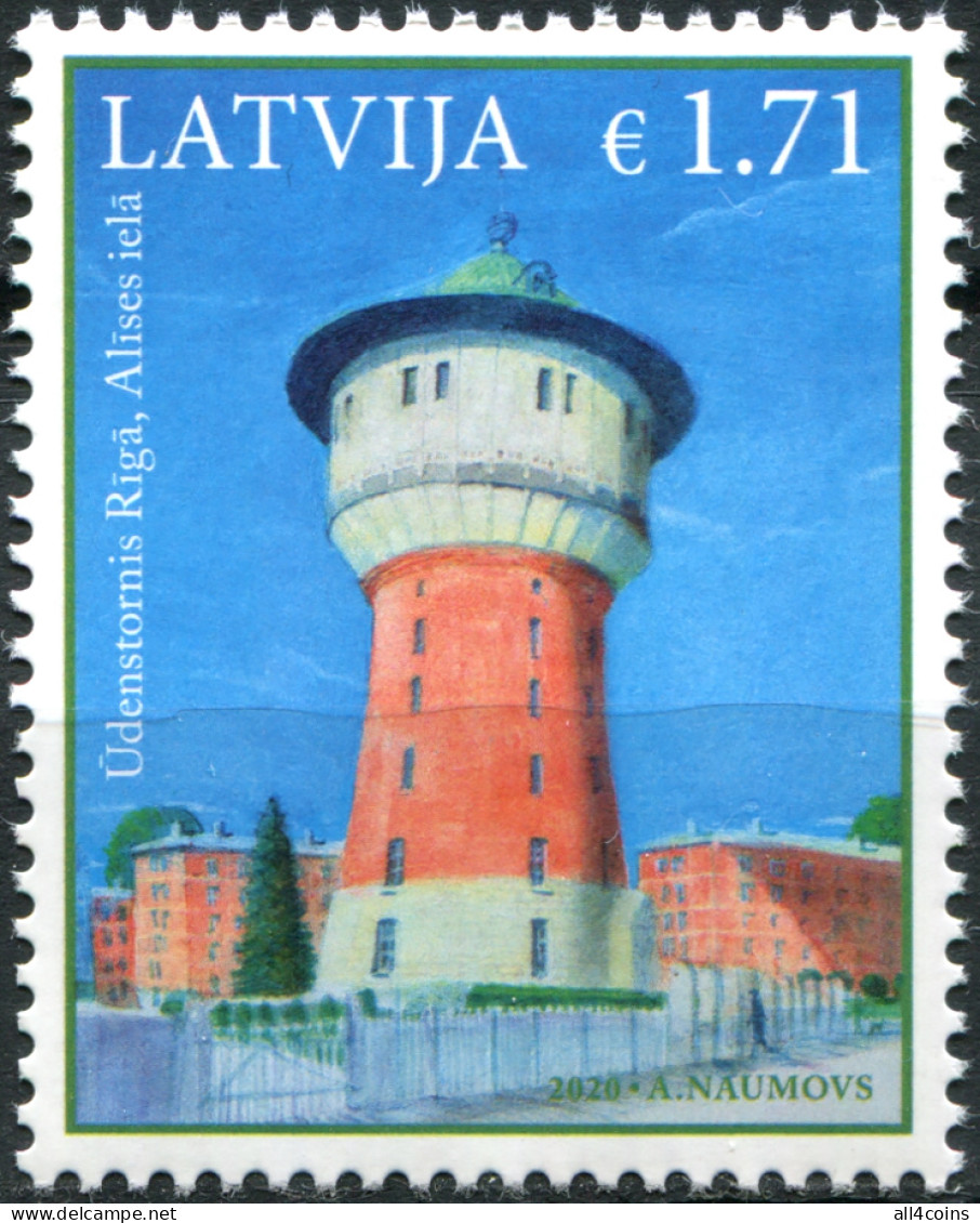 Latvia 2020. Alice Water Tower, Riga (MNH OG) Stamp - Latvia