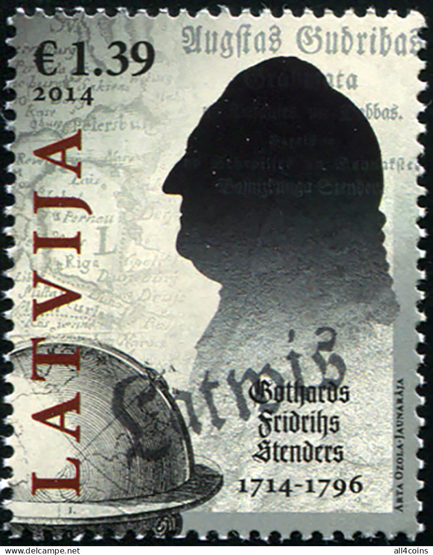 Latvia 2014. Gothards Fridrihs Stender, 1714-1796 (MNH OG) Stamp - Lettonia