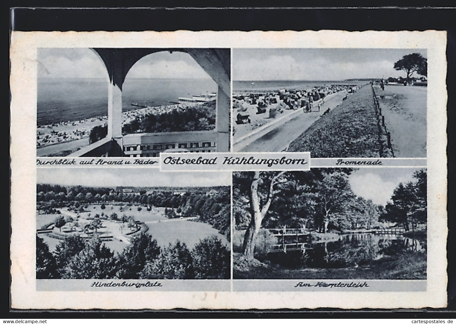 AK Kühlungsborn, Hindenburgplatz, Promenade, Strand  - Kuehlungsborn