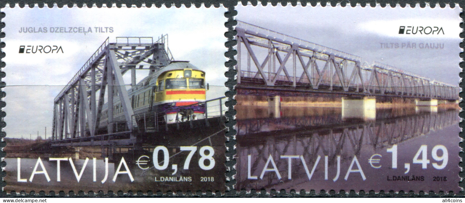 Latvia 2018. Bridges (MNH OG) Set Of 2 Stamps - Lettonia
