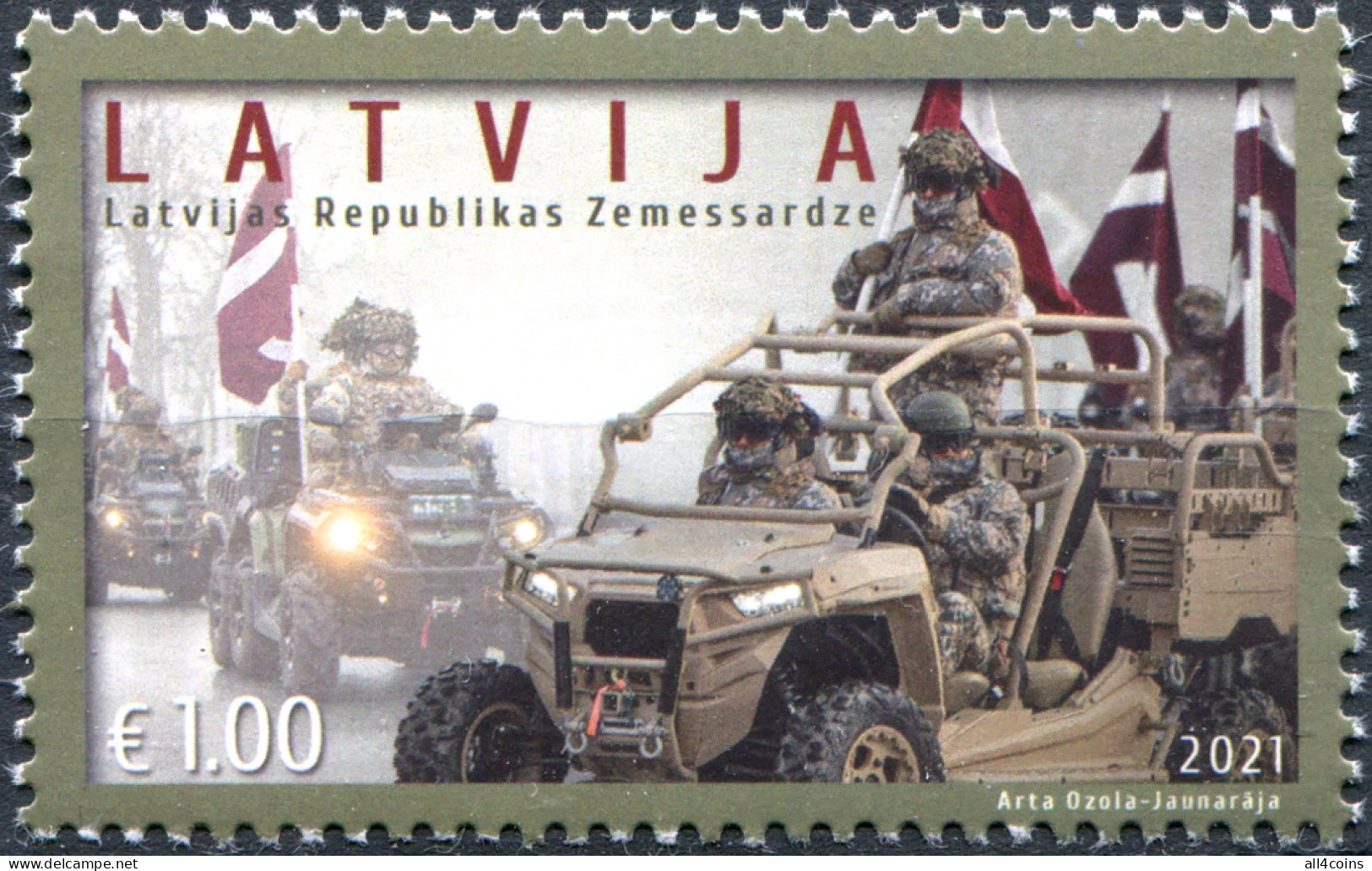 Latvia 2021. 30th Anniversary Of The Latvian National Guard (MNH OG) Stamp - Lettonie