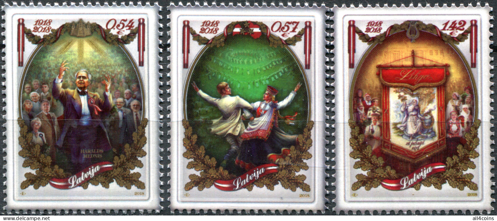 Latvia 2018. Latvian Culture (MNH OG) Set Of 3 Stamps - Lettland