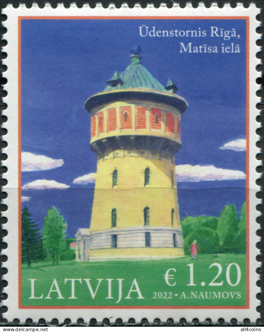 Latvia 2022. Matisa Street Water Tower, Riga (MNH OG) Stamp - Lettland