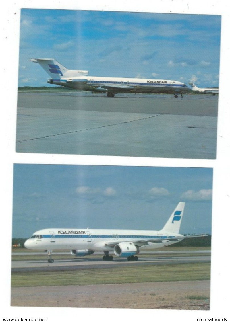 2 POSTCARDS  ICELAND AIR  BOEING 757  / 727     AIRCRAFT - 1946-....: Moderne