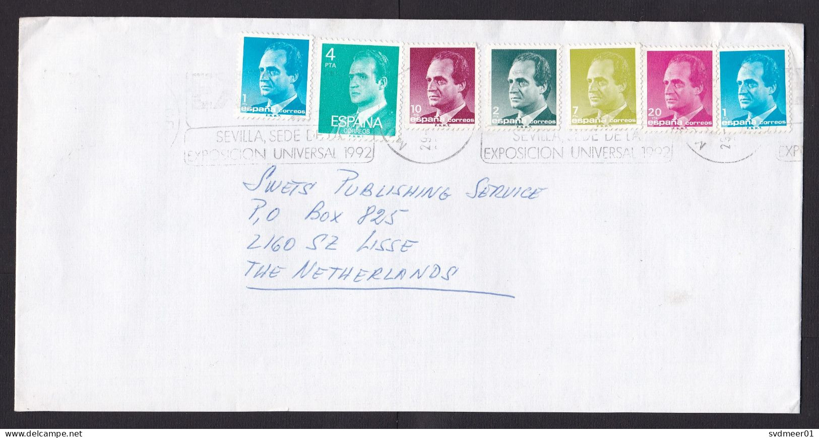 Spain: Cover To Netherlands, 1992, 6 Stamps, King (minor Crease) - Lettres & Documents