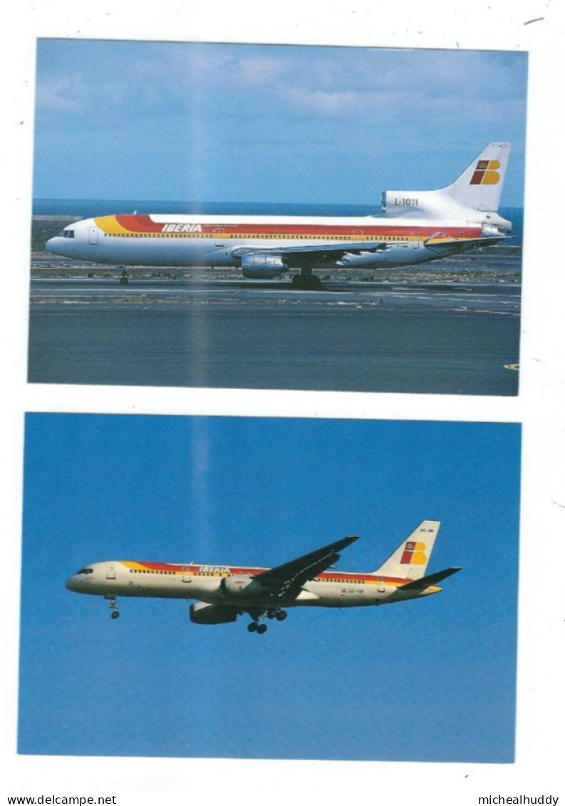 2 POSTCARDS  IBERA  AIR  BOEING 757  / LOCKHEED L-1011 AIRCRAFT - 1946-....: Moderne